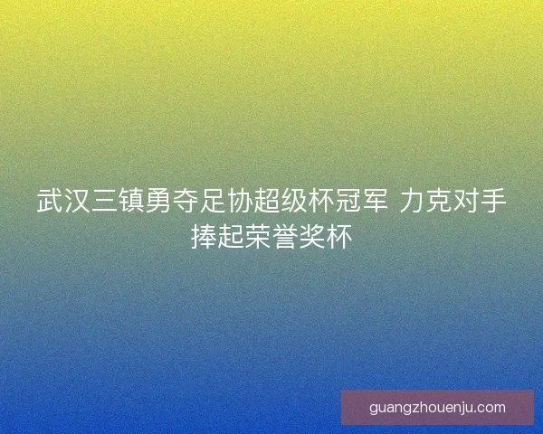 武汉三镇勇夺足协超级杯冠军 力克对手捧起荣誉奖杯